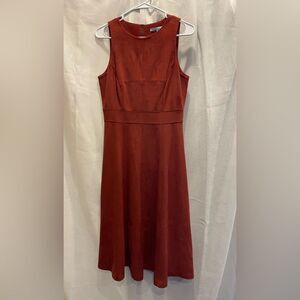 Antonio Melani Suede Effect Midi Sleeveless Dress Fiona Paprika Size 4